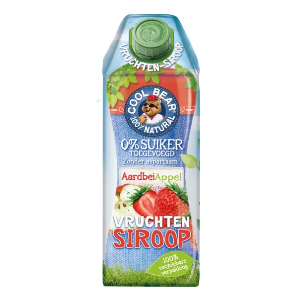 Cool Bear Siroop aardbei-appel (750 Milliliter)