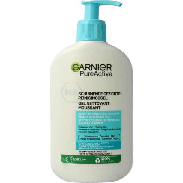 Garnier Pureactive hydraterende gezichtsreiniging 250 Milliliter