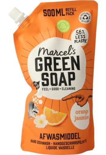 Marcel's GR Soap Afwasmiddel sinaasappel & Jasmijn navulling (500 Milliliter)