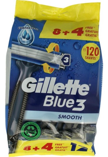 Gillette Blue III wegwerpmesjes 8+4 (12 Stuks)