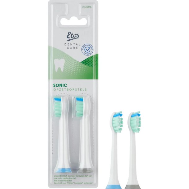 Etos Opzetborstel Sonic 2 stuks