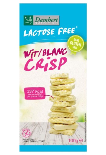 Damhert Witte chocoladetablet crisp gluten- en lactosevrij (100 Gram)