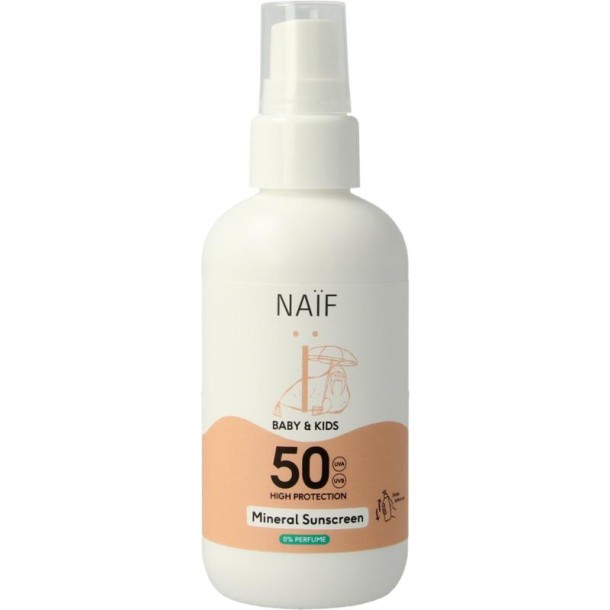 Naif Zon baby & kids spray parfumvrij SPF50 (100 Milliliter)