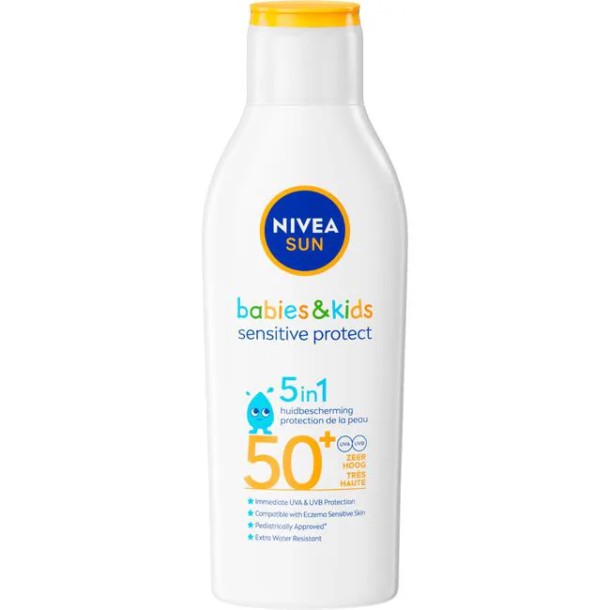 NIVEA SUN Kids Zonnebrand Protect & Sensitive Zonnemelk SPF 50+ 200 ML