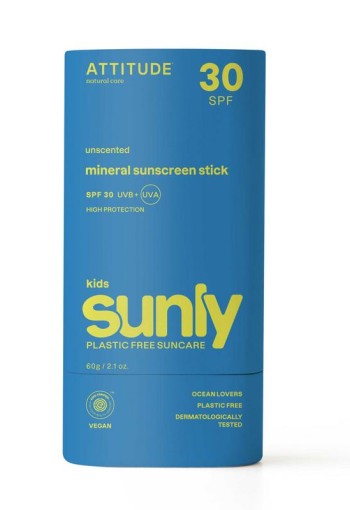 Attitude Sunly zonnebrandstick kids SPF30 (60 Gram)