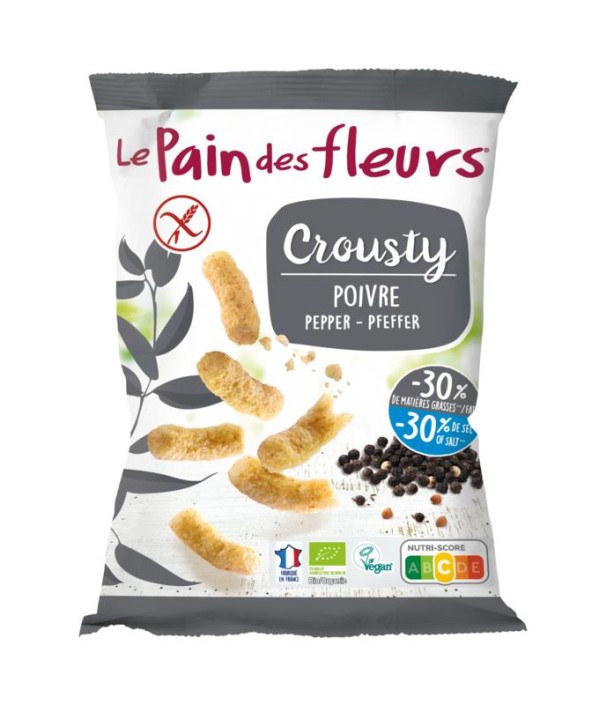 Pain Des Fleurs Crousty chips peper glutenvrij bio (75 Gram)