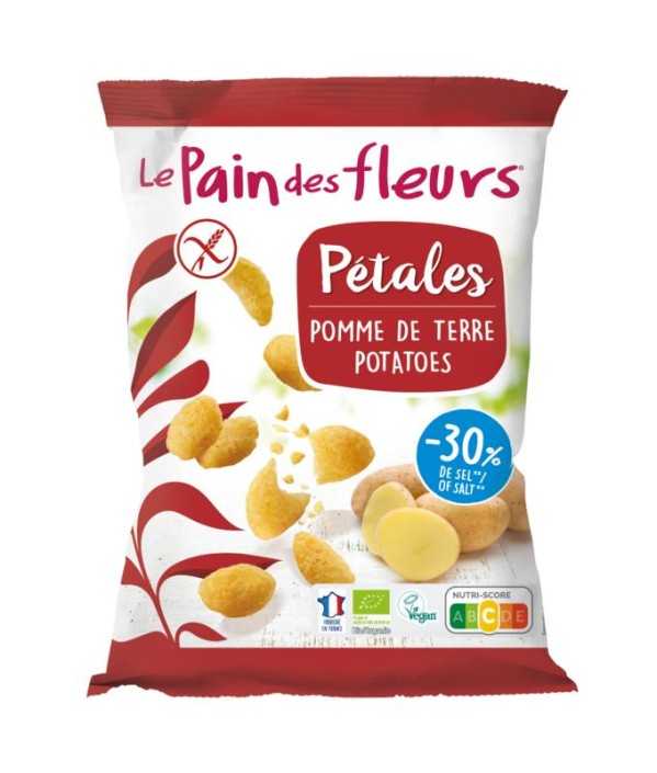 Pain Des Fleurs Chips naturel -30% zout bio glutenvrij vegan (75 Gram)