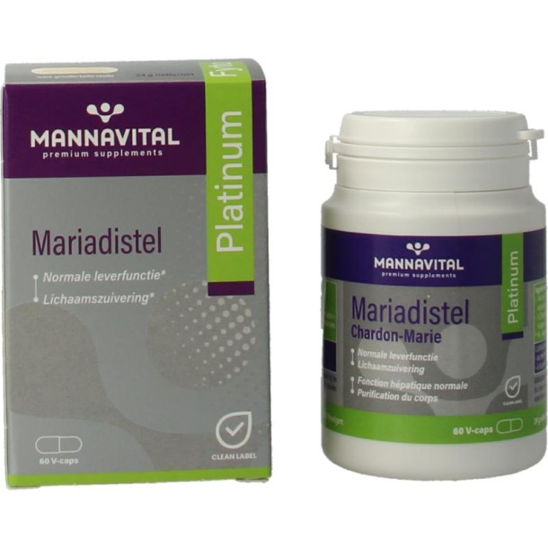 Mannavital Mariadistel platinum (60 Vegetarische capsules)