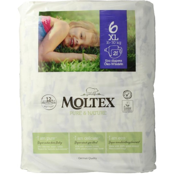 Moltex Pure & nature babyluiers XL (21 Stuks)