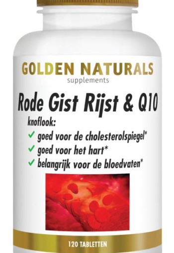 Golden Naturals Rode gist rijst & Q10 (120 Tabletten)