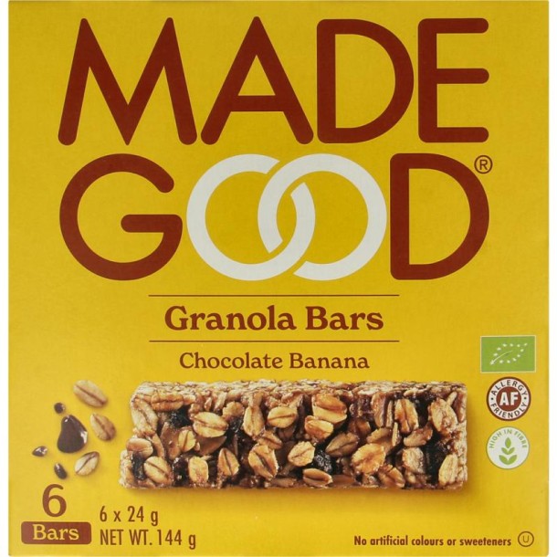 Madegood Granola bar chocolate banana 24 gram bio (6 Stuks)