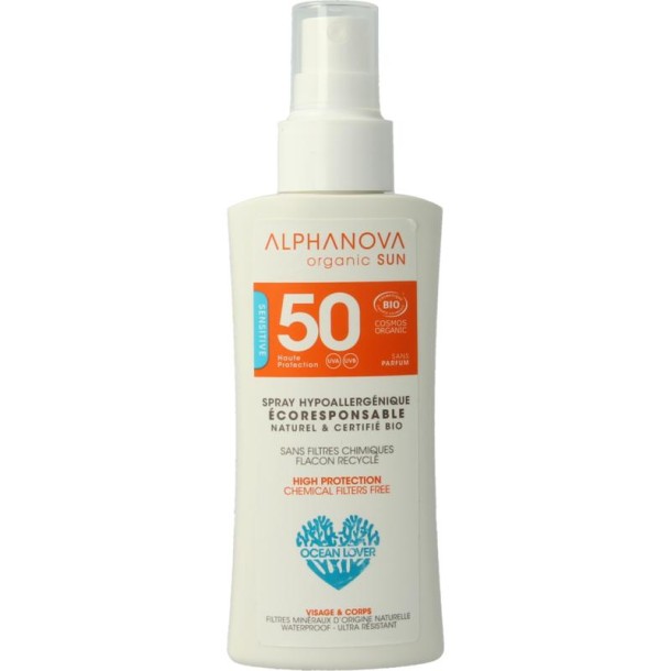 Alphanova Sun Sun bio hypoallergenic spray SPF50 organic (90 Gram)