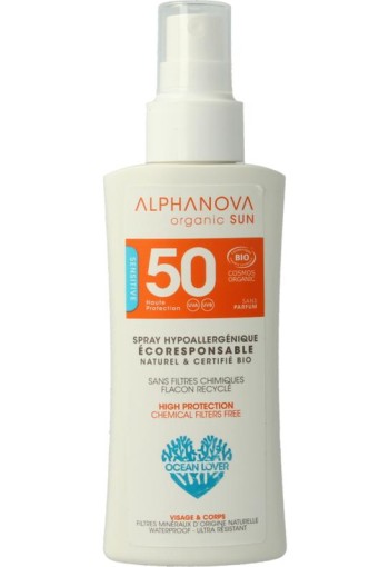 Alphanova Sun Sun spray gevoelige huid SPF50 (90 Gram)