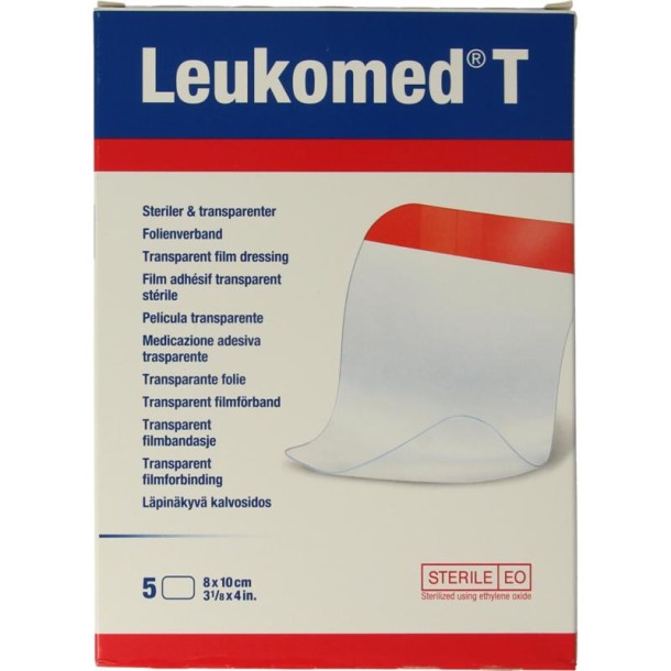Leukomed Transparant wondverband T 8.0 x 10cm steriel (5 Stuks)