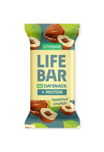 Lifefood Lifebar oatsnack proteine hazelnoot crunch bio (40 Gram)