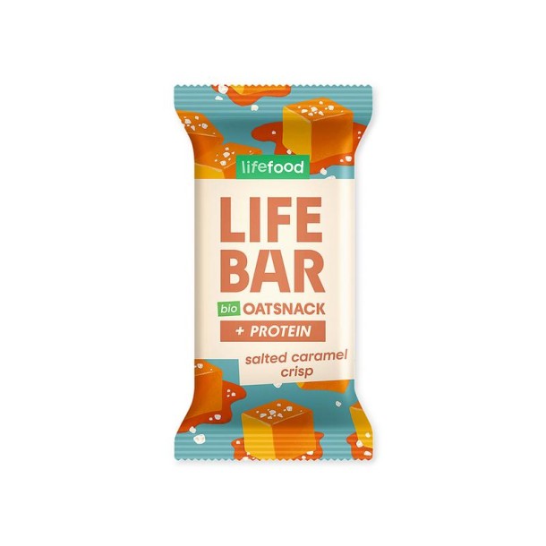 Lifefood Lifebar oatsnack proteine salted caramel crisp bio (40 Gram)