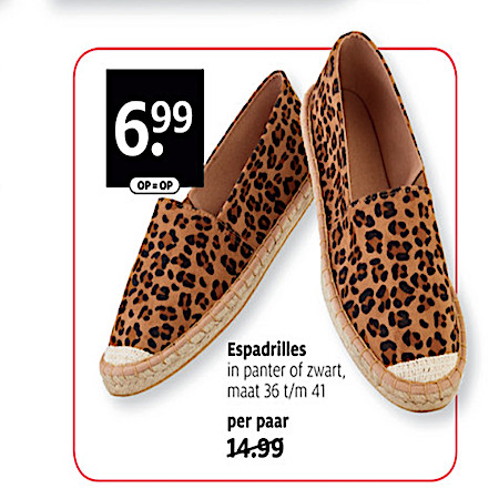 Espadrilles zwart, maat 36 t/m 41