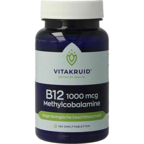 Vitakruid B12 1000 mcg Actief Methylcobalamine (180 Smelttabletten)