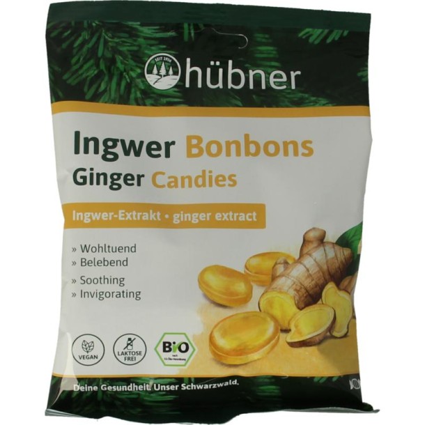 Hubner Gember bonbons bio (70 Gram)