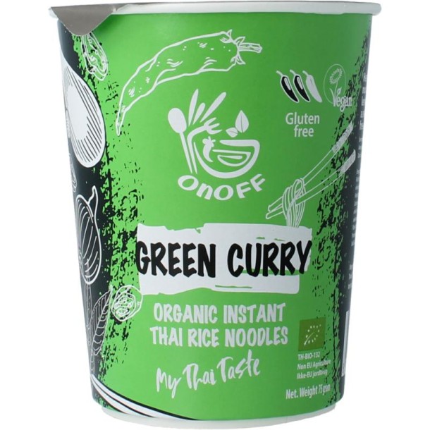 Onoff Instant noodlesoup green curry bio (75 Gram)