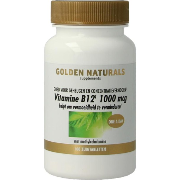 Golden Naturals Vitamine B12 1000mcg vegan (100 Zuigtabletten)