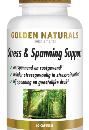 Golden Naturals Stress & spanning support (60 Vegetarische capsules)