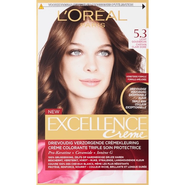 L'Oréal Paris Excellence Crème Verzorgende Crèmekleuring 5.3 Licht Goudbruin 172 ml