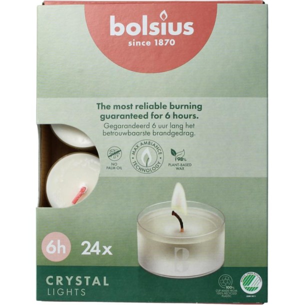Bolsius Crystal Lights 6 uur doos (24 Stuks)