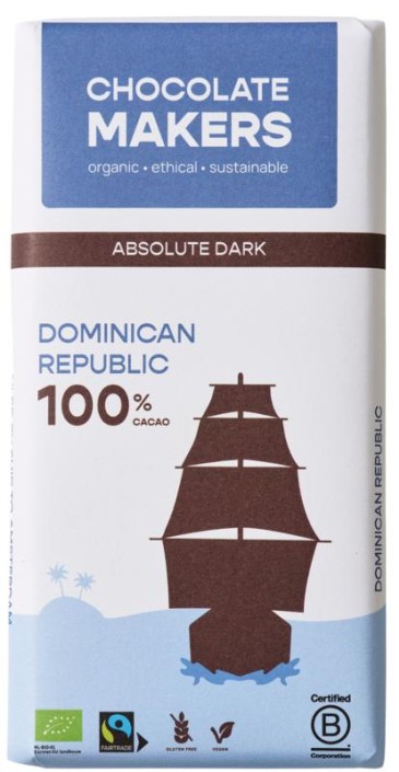 Chocolatemakers Reep tres hombres 100% extra puur fairtrade bio (80 Gram)