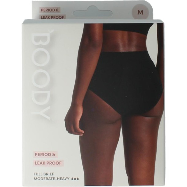 Boody Menstruatieondergoed tailleslip zwart normaal/hevi (1 Stuks)