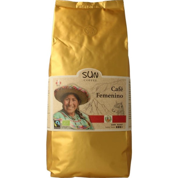 Sun Coffee Cafe femenino bonen dark roast bio (1 Kilogram)