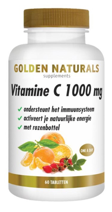 Golden Naturals Vitamine C 1000mg met rozenbottel (60 Tabletten)