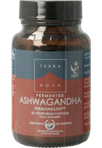 Terranova Fermented ashwagandha 250mg bevat sporen van pinda (50 Vegetarische capsules)