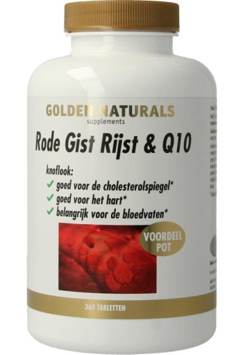 Golden Naturals Rode gist rijst & Q10 (360 Tabletten)