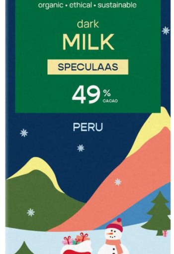 Chocolatemakers Kerstreep milky speculaas bio (80 Gram)