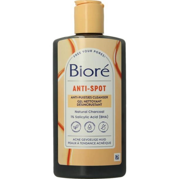 Bioré Anti-Puistjes Cleanser Houtskool 200 ML