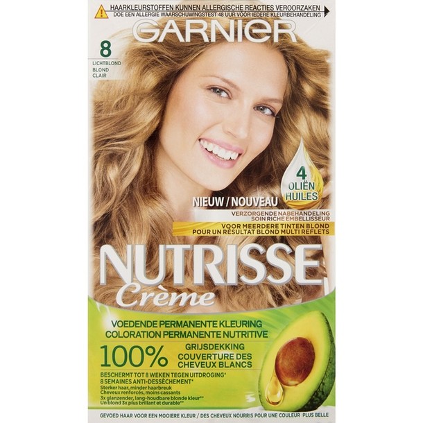 Garnier Nutrisse Crème Voedende Permanente Kleuring 8 Lichtblond