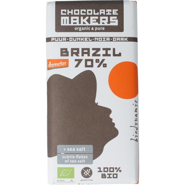 Chocolatemakers Brazil 70% puur demeter bio (80 Gram)