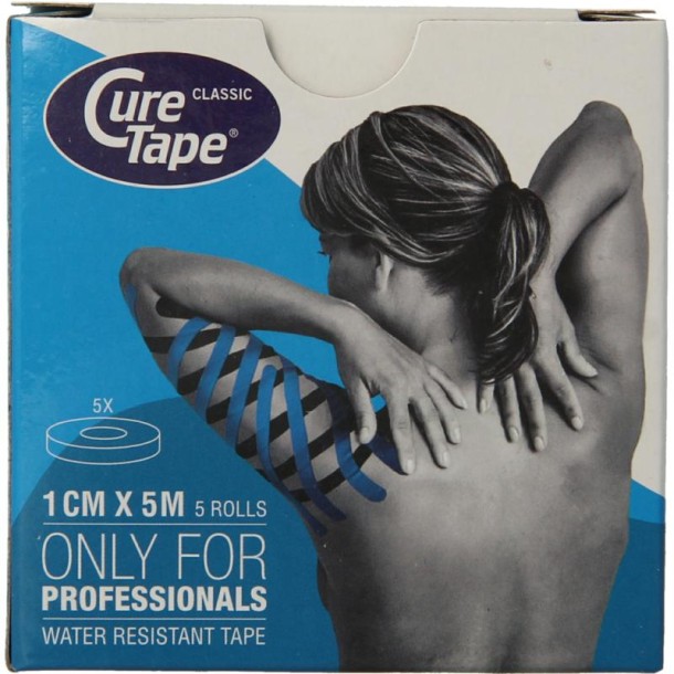 Cure Tape Kinesiotape blauw 1cm x 5m (5 Stuks)