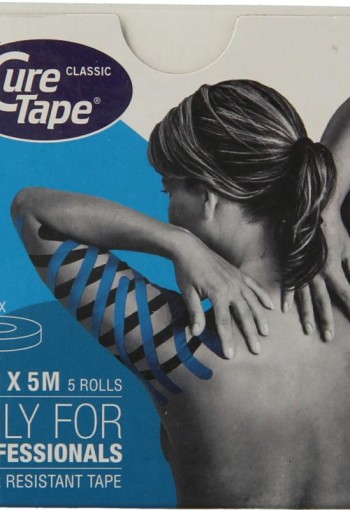Cure Tape Kinesiotape blauw 1cm x 5m (5 Stuks)