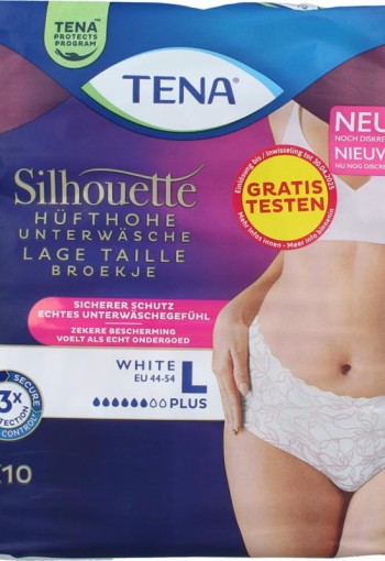 Tena Silhouette plus low waist wit L (10 Stuks)