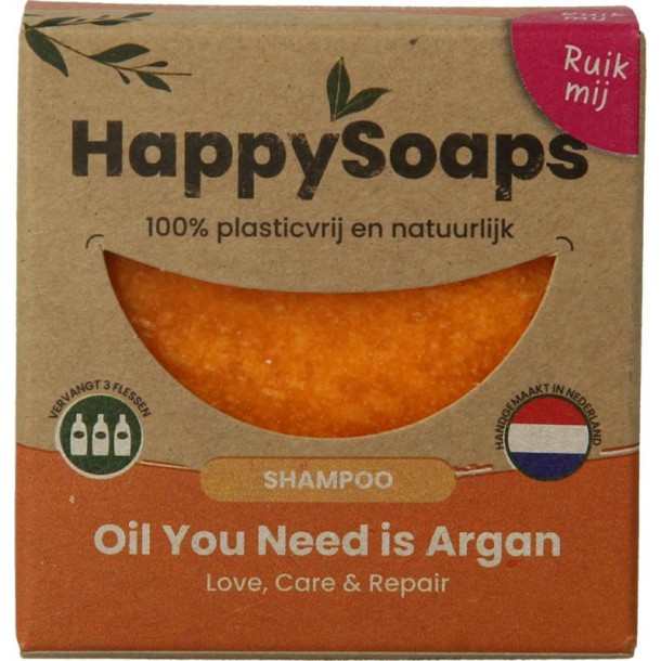 Happysoaps Shampoo bar oil you need argan (1 Stuks)