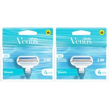 Gillette Venus Smooth Navulmesjes Duopak 2x4 Stuks Totaal  16 mesjes!
