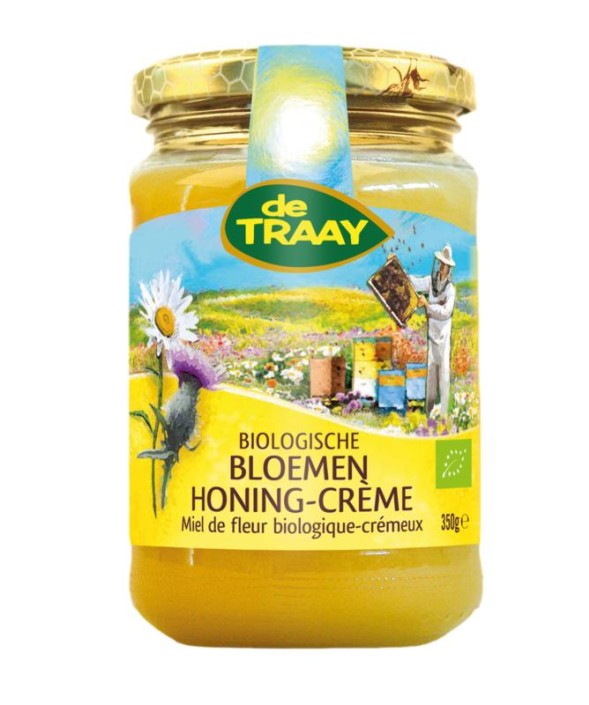 Traay Bloemen honing creme bio (350 Gram)