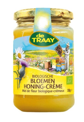 Traay Bloemen honing creme bio (350 Gram)