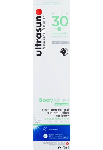 Ultrasun Body Sensitive Skin Mineral SPF30 100 ml