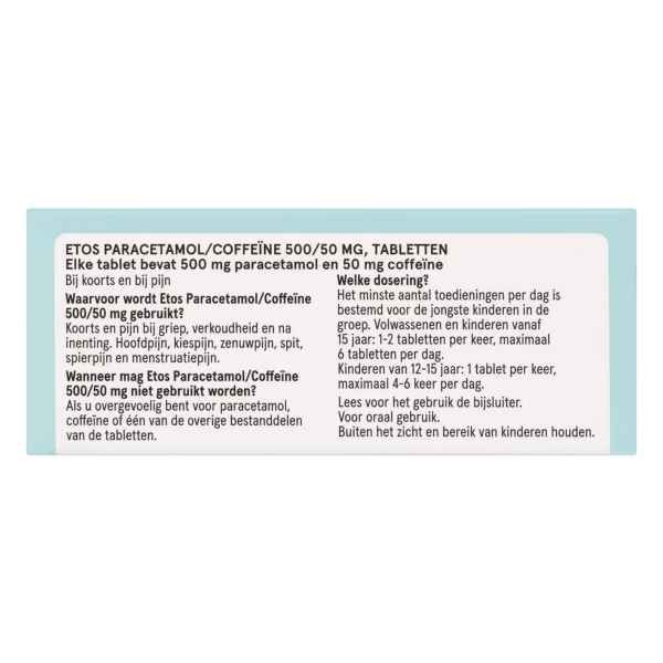 Etos Paracetamol/Coffeïne 500/50 mg 20 stuks