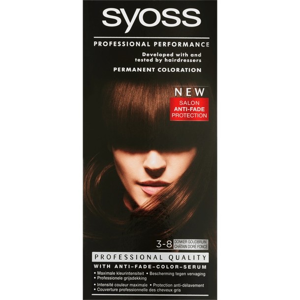 Syoss Salonplex Permanent Coloration 3-8 Donker Goudbruin 115 ml