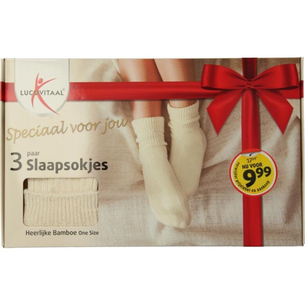 Lucovitaal Bamboe slaapsokjes 3 paar giftbox (1 Stuks)