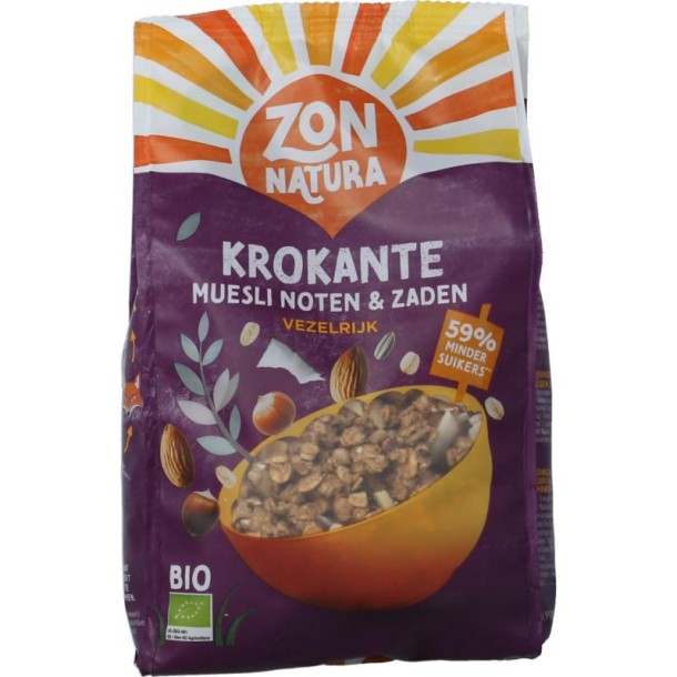 Zonnatura Krokante muesli noten en zaden bio (375 Gram)